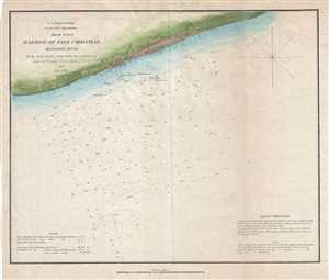 1851 U.S. Coast Survey Map or Chart of Pass Christian, Mississippi