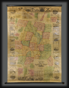 1855 Woodford Wall Map of Hartford County, Connecticut
