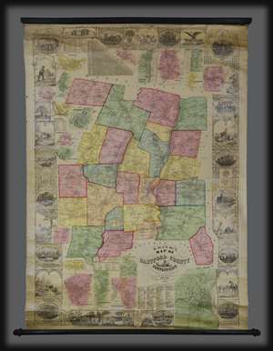 1855 Woodford Wall Map of Hartford County, Connecticut