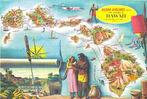 Aloha Airlines Map of the Islands of Hawaii.: Geographicus Rare