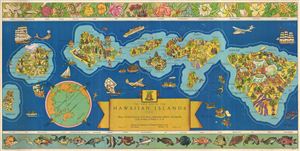 1937 Parker Edwards Dole Pineapple Map of Hawaii