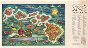 1950 Joseph Feher Dole Map of Hawaii