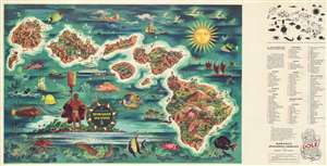1950 Joseph Feher Dole Map of Hawaii