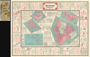 1906 Takei Nekketsu Japanese Map of Hawaii w/shopping