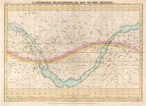 1835 Burritt/Huntington Map of the Heavens or A Celestial Planisphere