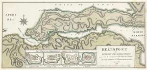 1788 Maire Map of the Dardanelles or the Hellespont, Turkey