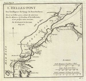 1782 Bocage Map of Hellespont, Ancient Greece