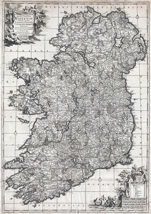 1720 De Wit Map of Ireland