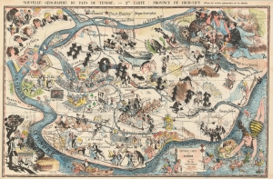 1881 Sahib Pictorial Map of Province of High Society in the Country of Love
