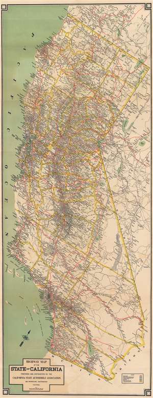 1932 California State Automobile Association Highway Map of California