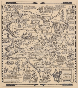 1949 Shane / Leno Pictorial Map of Warm Springs Indian Reservation, Oregon