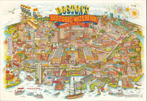 1984 Roman / White Mountain Graphics Promotional Pictorial View of Boston