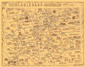 1942 Drake Pictorial Map of Colorado