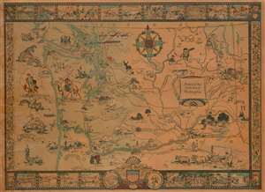 1931 Bertha Ballou Pictorial Map of Washington State