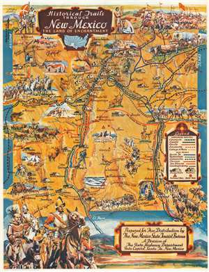 1940 Stedman Pictorial Map of New Mexico