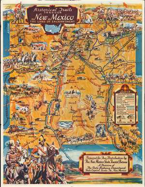 1940 Stedman Pictorial Map of New Mexico