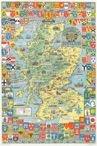 1969 Bullock Pictorial Historical Map of Scotland