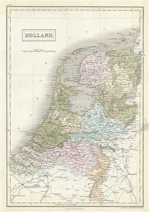 1851 Black Map of Holland