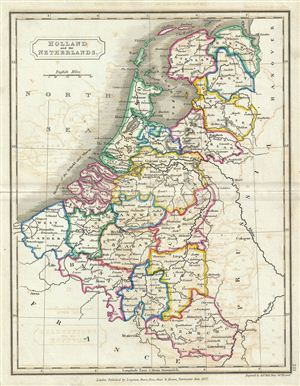 1822 Butler Map of Holland (Netherlands) and Belgium