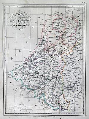 1835 Malte-Brun Map of Belgium and Holland or the Netherlands
