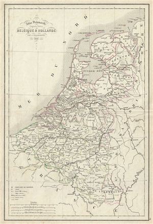 1850 Delamarche Map of Holland and Belgium