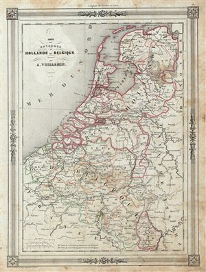 1852 Vuillemin Map of Holland and Belgium
