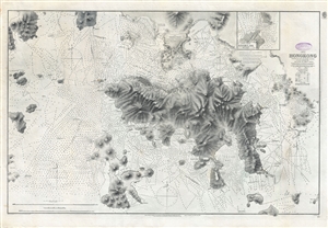 1890 Belcher Nautical Map of Hong Kong Island