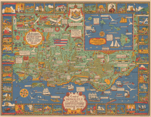 1927 Alexander Samuel MacLeod Pictorial Map of Honolulu, Hawaii
