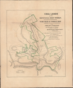 1853 Kollner Map of Hopewell, Pennsylvania Coal Deposits w/ Manuscript Annotations