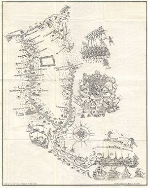 1860 Valentine Map the Hudson Valley, New York