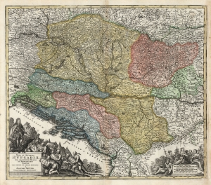 1725 Seutter Map of Hungary