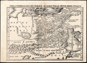 1513 Waldseemüller Map of Eastern Europe- the First Modern Map of Hungary, Poland, Russia, Prussia