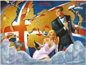1987 Zeleznik Map of James Bond's Travels in Ian Fleming's Novels