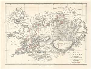1894 Weller Map of Iceland