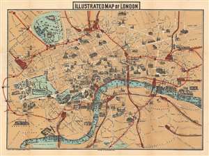 1887 Charles Smith Pictorial Map of London