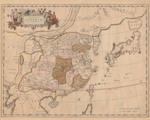 1655 Blaeu Map of China, Japan, and Korea