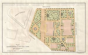 1871 Kellogg and Pilat Map of City Hall Park, New York City