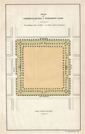 1871 Kellogg and Pilat Map of Tompkins Square Park, New York City