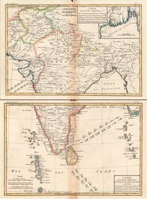1780 Raynal / Bonne Map of India