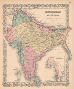1855 Colton Map of India