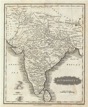 1828 Malte-Brun Map of India (Hindoostan)
