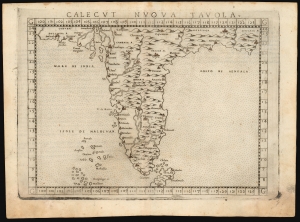 1561/ 1574 Ruscelli/ Gastaldi Map of the Indian Peninsula