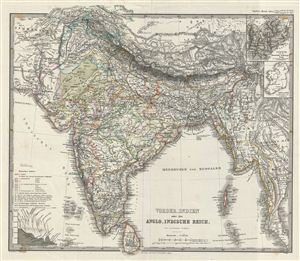 1873 Stieler Map of the Indian Subcontinent