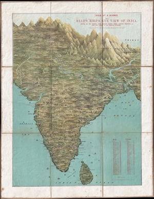 1857 Read's Bird's Eye View Map of India