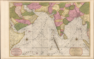 1700 Pierre Mortier Nautical Map of the Indian Ocean