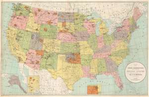 1896 Browning Map of the United States w/ Indian Reservations