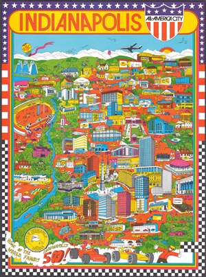 1971 Trans Continental Cartographers Pictorial Map of Indianapolis, Indiana