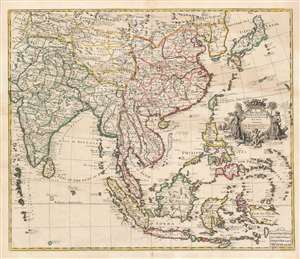 1721 Senex map of the Indies, India, Japan, China and Korea