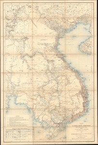 1881 Dutreuil de Rhins Map of Indochina (Vietnam, Laos, Cambodia, Thailand)