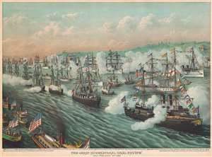 1893 Kurz and Allison View of International Naval Review, New York City